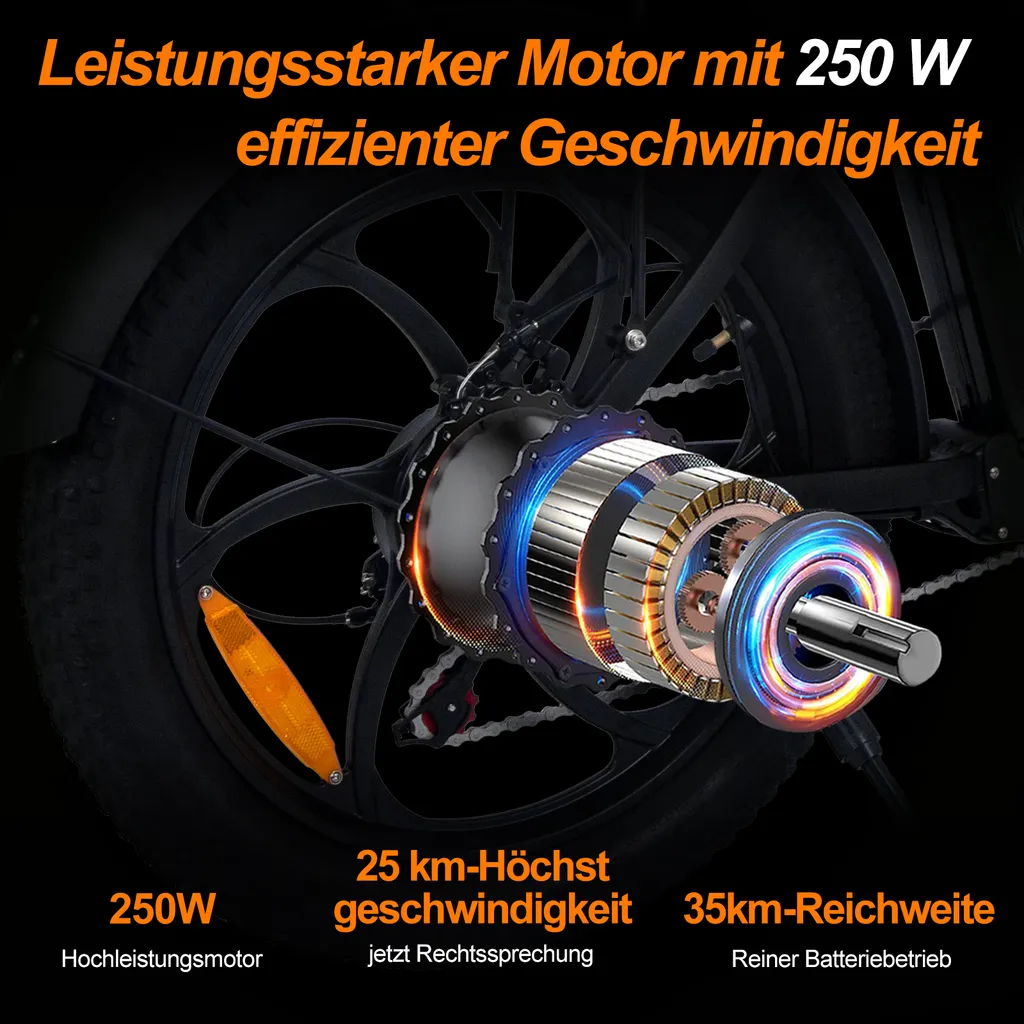 Klappbares E-Bike 20“ Elektrofahrrad | E Klappfahrrad 7 Gänge & Hinterradmotor Für 25 Km/h E-bike Trekking | Fahrrad Mit MTB Federgabel, Faltbares E Bike LED Licht &Qualitätsmarke Sportsattel 4 Klappbares E-Bike 20“ Elektrofahrrad | E Klappfahrrad 7 Gänge & Hinterradmotor Für 25 Km/h E-bike Trekking | Fahrrad Mit MTB Federgabel, Faltbares E Bike LED Licht &Qualitätsmarke Sportsattel – Bild 4