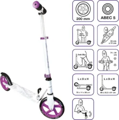 Muuwmi Alu-Scooter 200 Mm, Weiß/lila -Globbervi Verkaufe 6b5d402f9677dd764b563e521e8ab626