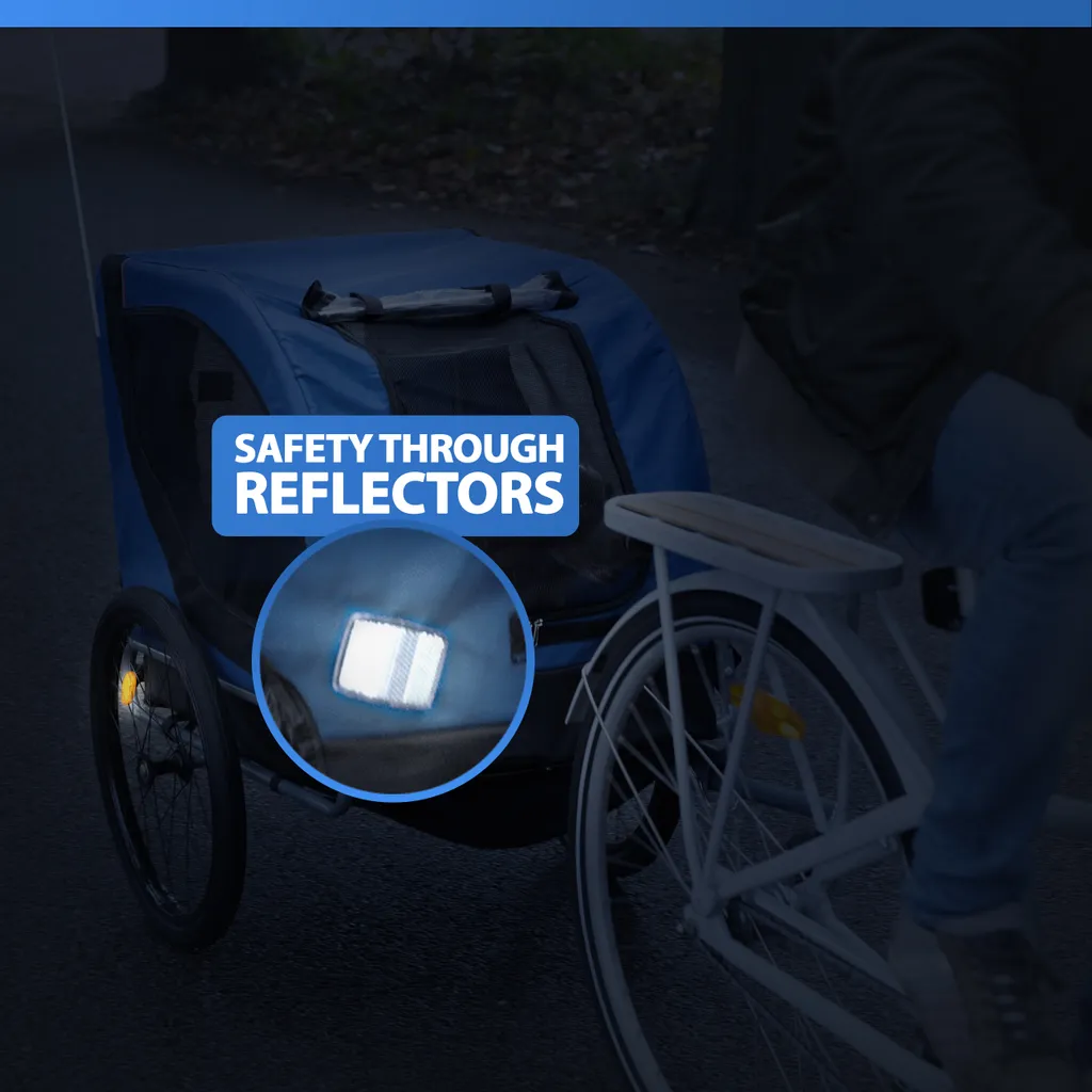 Bicycle Gear Fahrradanhänger Für Haustiere, Hunde-Fahrradanhänger, Klappbar, Max 25 Kg, 75x52x65cm, Blau/ Schwarz 6 Bicycle Gear Fahrradanhänger Für Haustiere, Hunde-Fahrradanhänger, Klappbar, Max 25 Kg, 75x52x65cm, Blau/ Schwarz – Bild 6