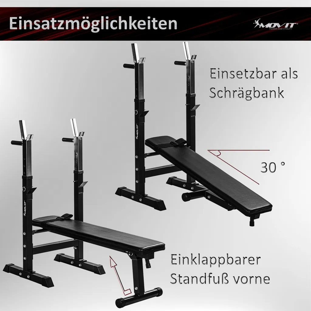 MOVIT Hantelbank Langhantelablage Dip-Station Home-Gym Kraftstation 4 MOVIT Hantelbank Langhantelablage Dip-Station Home-Gym Kraftstation – Bild 4