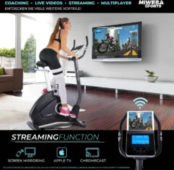 Miweba Sports Profi Ergometer ME500, 14 Kg Schwungrad, App Kompatibel, Tablethalterung, Bluetooth, LCD Display, Pulsmesser Inkl. Pulsgurt, Trimmrad Bis 150 Kg, Fitnessbike, Heimtrainer, Fahrrad -Globbervi Verkaufe 6eec4e715663d88b9c32c99a062e0ef9