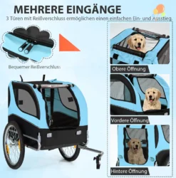 COSTWAY Hundeanhänger Für Fahrrad, Bis 40 Kg Belastbar, Fahrradanhänger Für Kleine & Mittelgroße Hunde, Klappbarer Hundebuggy Hundefahrradanhänger -Globbervi Verkaufe 6f28f56e8a0fa1cbb7f5d8a969a07876