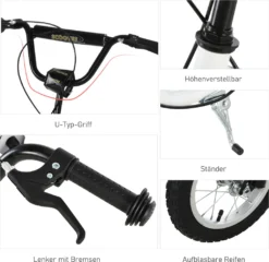 HOMCOM Kinderroller Ab 5 Jahre Scooter Kinderscooter Tretroller Cityroller Kinder Roller Kickboard Mit Luftreifen 12 Zoll Gummi Aluminium Weiß 120 X 58 X 85-95 Cm -Globbervi Verkaufe 6fd4192e95190bb2c89099b0c7a52ee9