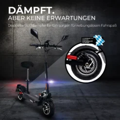 EFlux Lite Six 1000W Elektro Roller - E-Scooter - Straßenzulassung - Elektroroller - (Schwarz) - 45 Km Reichweite - Lithium-Ionen-Akku -Globbervi Verkaufe 6ff1217bf84b454c5302e979f3a397c0