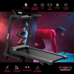 Leonardo Teela Home Gym Digitales Klappbares Elektrisches Fitness-LaufbandHöhe (cm): 112, Breite (cm): 154, Tiefe (cm): 720, Zusammensetzung: STEEL, PP, Modelle: TEELA, Länge (cm): 720 -Globbervi Verkaufe 729e474b974de2c89e67b3447798934b