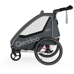 Qeridoo QUPA 1 Kinderfahrradanhänger, Farbe:grey -Globbervi Verkaufe 77aa39ea8fa977ab486c0b28755c92d2
