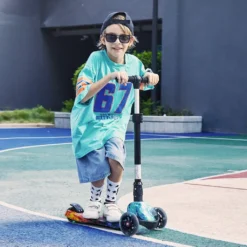 Hikole Kinderroller Faltbar, Scooter Kinder Mit Einstellbarer Lenkerhöhe, 3 LED-Räder Und ABEC 7 Lagern Für Kinder Jungen Mädchen, Bis 50kg -Globbervi Verkaufe 783ad1f3a1d6dd477a089db17ee0e762