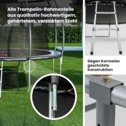Hop-Sport Trampolin Outdoor - Ø 430 Cm - Safety Gartentrampolin Set Mit Innovativen, Gebogenen Netzstangen, Sicherheitsnetz, Leiter Und Vielen Extras – INTERTEK , Schwarz-grau -Globbervi Verkaufe 7891f3de4c142ce7373452bb9cf779c4