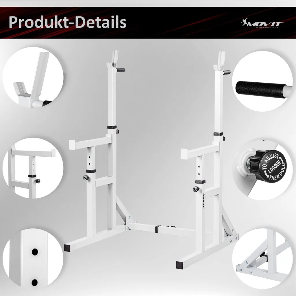 MOVIT Squat Rack PRO Langhantel-Ablage Homegym Hantel-Ständer Heimtrainingsgerät 7 MOVIT Squat Rack PRO Langhantel-Ablage Homegym Hantel-Ständer Heimtrainingsgerät – Bild 7