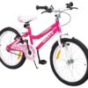 Actionbikes Kinderfahrrad Butterfly 20 Zoll - Kinder Fahrrad - V-Brake Bremsen - Kettenschutz - Fahrradständer - Kinderrad - Jugend Fahrrad - Rad - Bike - Mädchen - Pink/Weiß - 6-9 Jahre