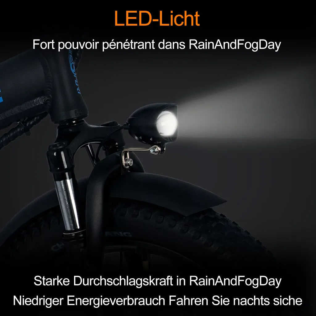 Klappbares E-Bike 20“ Elektrofahrrad | E Klappfahrrad 7 Gänge & Hinterradmotor Für 25 Km/h E-bike Trekking | Fahrrad Mit MTB Federgabel, Faltbares E Bike LED Licht &Qualitätsmarke Sportsattel 7 Klappbares E-Bike 20“ Elektrofahrrad | E Klappfahrrad 7 Gänge & Hinterradmotor Für 25 Km/h E-bike Trekking | Fahrrad Mit MTB Federgabel, Faltbares E Bike LED Licht &Qualitätsmarke Sportsattel – Bild 7