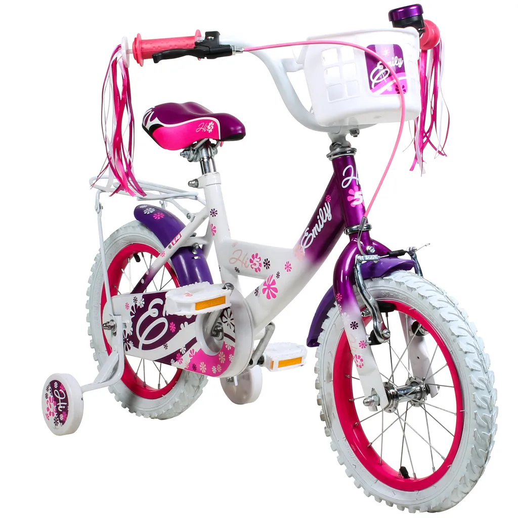 HI5FIVE Kinderfahrrad Emily Mit Rücktritt, Stützrädern Und Gepäckträger 14 Zoll 10 HI5FIVE Kinderfahrrad Emily Mit Rücktritt, Stützrädern Und Gepäckträger 14 Zoll – Bild 10