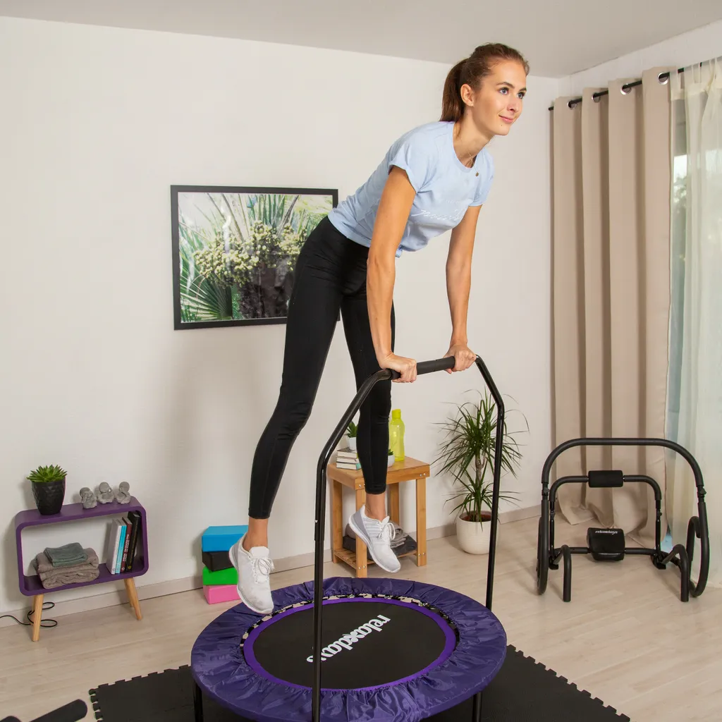 Relaxdays Trampolin Faltbar Mit Haltestange 3 Relaxdays Trampolin Faltbar Mit Haltestange – Bild 3