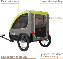 TIGGO VS Pets L Hundeanhänger Für Hunde Bis 35kg Hunde Fahrradanhänger Groß Fahrrad Anhänger Mit Reflektoren & Leine -Globbervi Verkaufe 7b5d3470c5b3840586d8a188d6445afc