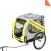 Pro-Tec Fahrradanhänger Hundeanhänger Hunde Transport Bis Zu 26 Kg Anhänger Fahrrad Trailer Gelb [pro.tec]