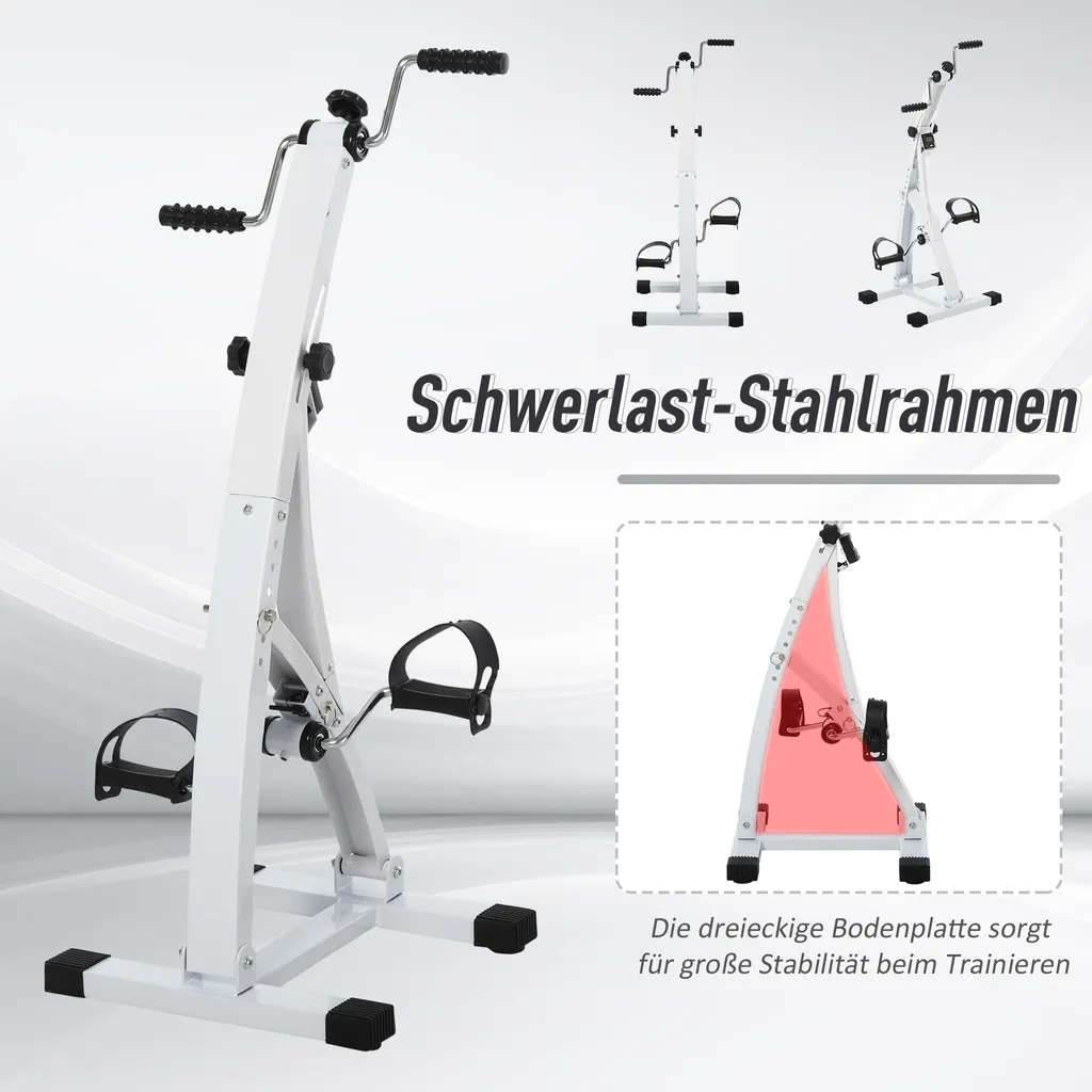 HOMCOM Heimtrainer Bewegungstrainer Pedaltrainer Für Senioren Stahl Weiß 40 X 42,5 X 100 Cm 6 HOMCOM Heimtrainer Bewegungstrainer Pedaltrainer Für Senioren Stahl Weiß 40 X 42,5 X 100 Cm – Bild 6