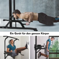 DH FitLife Power Tower Dip Station | Power Rack Mit Klimmzugstange, Dip Barren U. Rückentrainer | Kraftstation Kraftturm | Fitness Station | -Globbervi Verkaufe 7ed99437f3ad635597b2e5884d1894ae