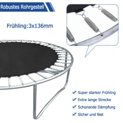 LZQ Ø366cm/12FT Kindertrampolin Gartentrampolin Komplettset Mit Sicherheitsnetz, Leiter, Randabdeckung & Zubehör, Rheinland Getestet -Globbervi Verkaufe 7ffda702529493fa4ffa3ff71072d6a0