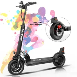 HITWAY E Scooter Mit Straßenzulassung, ABE Elektroroller Faltbarer, Motor 500W, 30KM Reichweite, 10Ah Batterie, Max. Geschwindigkeit 20KM/H, 10 Zoll Eleketro Scooter, LCD E Roller Für Erwachsene