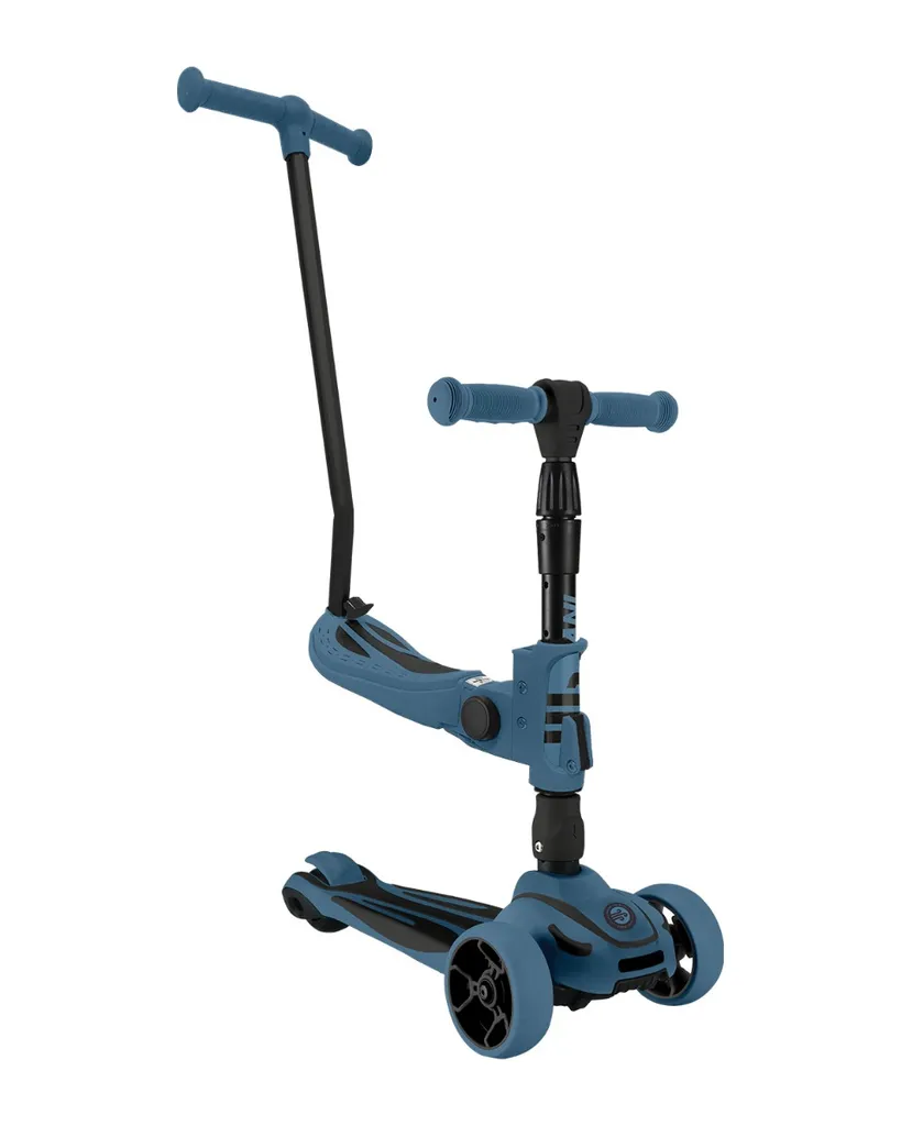 Makani Kinderroller Roadster 4 In 1 Verstellbar Klappbar LED-Räder Schiebegriff Blau 2 Makani Kinderroller Roadster 4 In 1 Verstellbar Klappbar LED-Räder Schiebegriff Blau – Bild 2