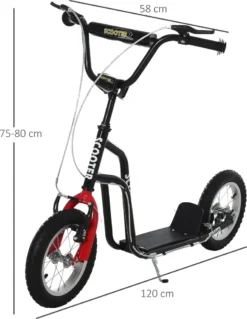 HOMCOM Kinderroller Lenker Verstellbar Scooter Tretroller Cityroller Kinder Roller Kickboard Mit Luftreifen 12 Zoll Ab 5 Jahre Schwarz 120 X 58 X 75-80 Cm -Globbervi Verkaufe 83bc8f5c480851e156cf9c45ef95d3e3