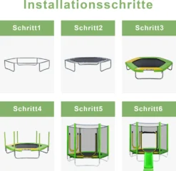 Merax Trampolin Outdoor Gartentrampolin Ø 213 Cm Kindertrampolin Inkl. Leiter, Rutsche, Sicherheitsnetz Und Sprungtuch, Randabdeckung & Zubehör, Grün -Globbervi Verkaufe 8457fe1eae980be3f09ce15ffbfd21b1