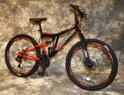 26 Zoll MTB Blackrider Vollgefedert 21-Gang Shimano Kettenschaltung Mit Scheibenbremsen NEU 2638-SCHWARZ-ROT