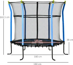 HOMCOM 5,3FT Trampolin Für Kinder Gartentrampolin Mit Sicherheitsnetz Randabdeckung Gummiseil Gepolstert Fitness-Trampolin Mini-Trampoline Mit Netz Stahl Blau 163,5H Cm Bis 60 Kg 10 HOMCOM 5,3FT Trampolin Für Kinder Gartentrampolin Mit Sicherheitsnetz Randabdeckung Gummiseil Gepolstert Fitness-Trampolin Mini-Trampoline Mit Netz Stahl Blau 163,5H Cm Bis 60 Kg -Globbervi Verkaufe 85ebde8e402695f7b4c7bcd9ed7205f6