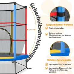 COSTWAY Ø140cm Gartentrampolin Mit Sicherheitsnetz, Trampolin Bis 45kg Belastbar, Indoor-/Outdoortrampolin Für Kinder Ab 3 Jahre -Globbervi Verkaufe 86655b7b144d638a0c2c3e24e7953b7a