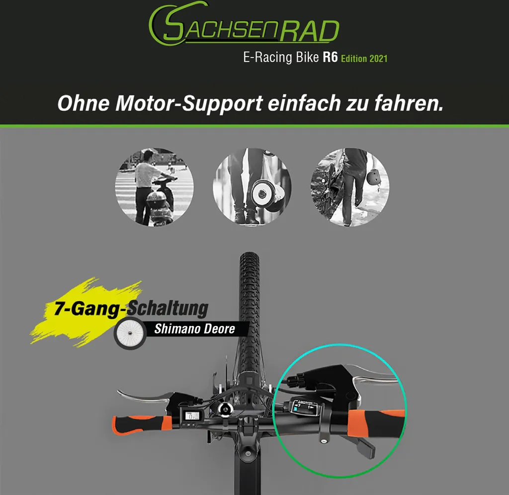 SachsenRad E-Racing Bike R6 Schwarz BB12062 14 SachsenRad E-Racing Bike R6 Schwarz BB12062 – Bild 14