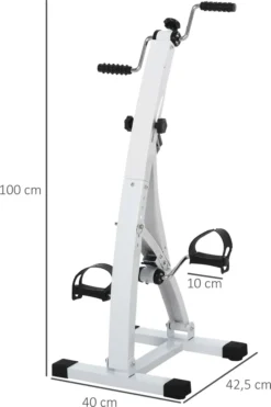 HOMCOM Heimtrainer Bewegungstrainer Pedaltrainer Für Senioren Stahl Weiß 40 X 42,5 X 100 Cm
