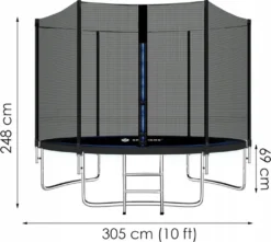 Trampolin Mit Sicherheitsnetz 305 Cm 6 Pfosten Sprungmatte Federabdeckung Trampolinleiter -Globbervi Verkaufe 8811dbe7af55b6d39622a4c6f1e9440e
