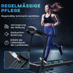 HOMCOM Laufband Klappbar Elektrisch 500W 1-12,8 Km/h Mit LED-Display Getränkehalter Und Handyhalterung Für Home Gym Indoor Fitness Stahl ABS Schwarz+Grau 142 X 66 X 127 Cm -Globbervi Verkaufe 888cc6635eec0cf8a121e0872519fe3c