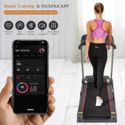 CAROMA Laufband Faltbar, 1-14km/h, 3.25 PS Motor, Mit Apps, LCD Display, Steigung Bis 5%, Bis 110kg, Grau -Globbervi Verkaufe 89b6dc66c2ee145e7b7f720a1470a6db