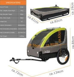 TIGGO VS Pets L Hundeanhänger Für Hunde Bis 35kg Hunde Fahrradanhänger Groß Fahrrad Anhänger Mit Reflektoren & Leine -Globbervi Verkaufe 8ac06a0a751abbaf198a022af3257f77