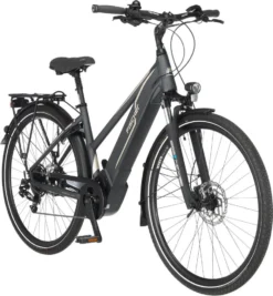 FISCHER E-Bike Pedelec Trekking VIATOR 5.0i Damen, Rahmenhöhe 44 Cm, 28 Zoll, Akku 504 Wh, Mittelmotor, Kettenschaltung, Brose Display, Grau