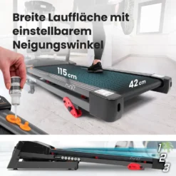 Hop-Sport HS-1500LB Laufband Für Zuhause Klappbar Elektrisch – Mit App-Steuerung, LCD Display Und 12 Programmen, Bis 16km/h – Inkl. Massagegürtel -Globbervi Verkaufe 8b62228430eae823cfdb89d2ec044361