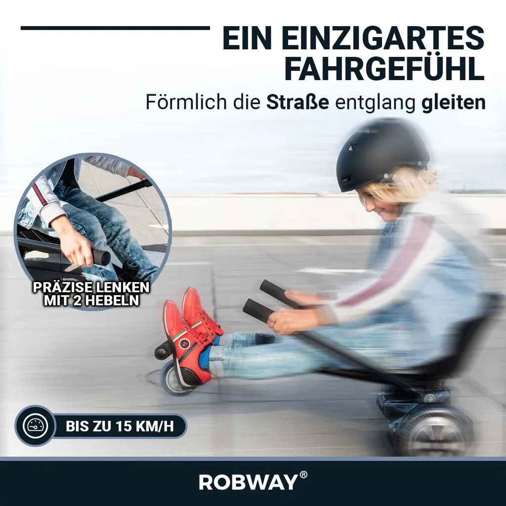 Robway Universal Hoverseat Hover Board Sitz E-Balance Speedkart Hoverkart (Schwarz) 4 Robway Universal Hoverseat Hover Board Sitz E-Balance Speedkart Hoverkart (Schwarz) – Bild 4