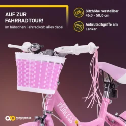 Actionbikes Kinderfahrrad Princess 12 Zoll - Kinder - Mädchen - Fahrrad - Stützräder - Rosa - 2 - 5 Jahre - Kinderrad - Antirutschgriffe - Rad - Bike -Globbervi Verkaufe 8c093b4ae6ad2f1cd60649e7b831575c