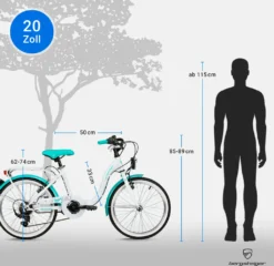 Bergsteiger Atlantis 20 Zoll Kinderfahrrad, Geeignet Für 6, 7, 8, 9 Jahre, StVZO, Shimano 6 Gang-Schaltung, Mädchen-Fahrrad Mit Dynamo-Licht -Globbervi Verkaufe 8cd6b66909f0e0a608024f53c2cd1b51