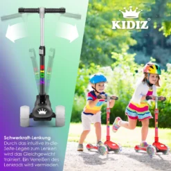 KIDIZ® Roller Kinder Scooter X-Pro2 Dreiradscooter Mit PolyurethanLED Leuchtenden Räder Kinderroller Faltbar Tret-Roller Höhenverstellbarer Cityroller Kinderscooter Für Jungen Mädchen 3-12 Jahre, Farbe:Schwarz -Globbervi Verkaufe 8d86c6807667c13e1c9f0560189f81f0