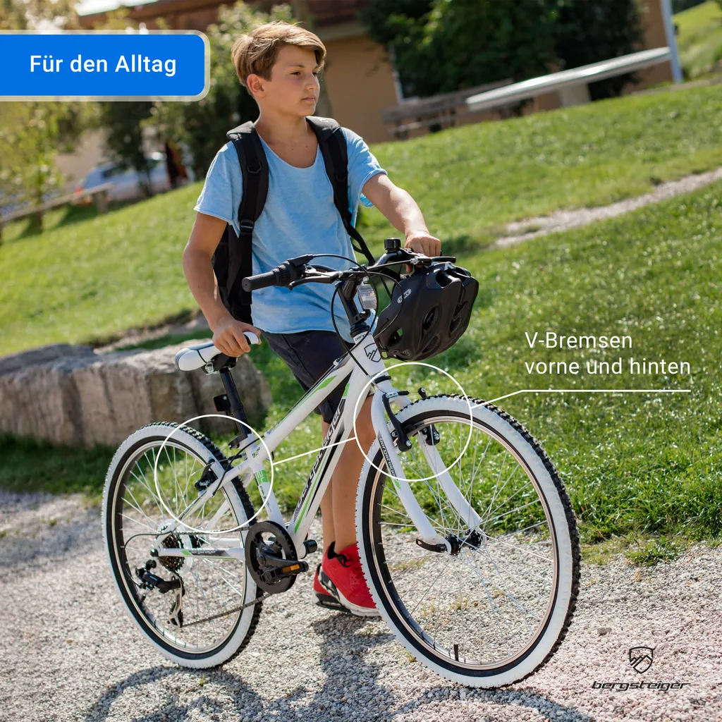 Bergsteiger Kansas 24 Zoll Kinderfahrrad, Geeignet Für 8, 9, 10, 11 Jahre, Shimano 6 Gang-Schaltung, Mountainbike Mit Weißwandbereifung, Jungen-Fahrrad, Mädchen-Fahrrad 3 Bergsteiger Kansas 24 Zoll Kinderfahrrad, Geeignet Für 8, 9, 10, 11 Jahre, Shimano 6 Gang-Schaltung, Mountainbike Mit Weißwandbereifung, Jungen-Fahrrad, Mädchen-Fahrrad – Bild 3