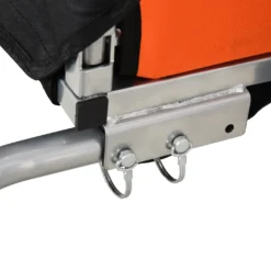 HOMCOM Kinderanhänger Kinderfahrrad Geeignet Für 2 Kinder, Stahlrahmen, Sitzträger Mit Sicherheitsgurt, Für Kinder Ab 18 Monaten, Oxford-Gewebe, Stahl, 126x78x79 Cm, Orange+Schwarz -Globbervi Verkaufe 8ea7c769d9f55b5e589135098a66cbb3