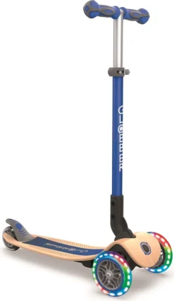Globber Primo Foldable Holzdeck Mit Leuchtrollen , Farbe:Navy Blue