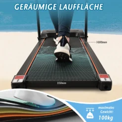 Merax Laufband Klappbar Elektrisch Laufbänder 1,5 PS Leiser Elektromotor 12 Km/h Mit LED Display, 12 Programme Und Pad-/Handyhalter, Max. Benutzergewicht 100kg, Schwarz -Globbervi Verkaufe 8f1321046932b57cf9f923cad4338d5b