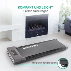 DREAVER® S310 - Elektrisches Laufband Für Zuhause O. Büro - Sehr Leises Walking Pad - Arbeitsplatz Laufband Bis 6km/h, Kleines Schreibtisch-Laufband Mit LED-Display, Rollen, Nur 23kg, Energiesparend -Globbervi Verkaufe 90a9fbfc4f803ebfb82a95f01f6fc849