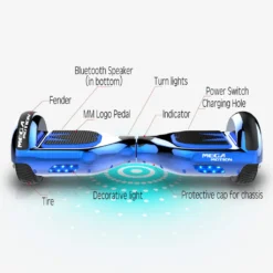 MARKBOARD Hoverboard,Elektro Scooter 6,5 LED E-Balance Scooter Mit Motorbeleuchtung E-Skateboard Elektroroller Bluetooth LED Chrome Blau -Globbervi Verkaufe 913128426f8e811f7deea7626cf2a93c