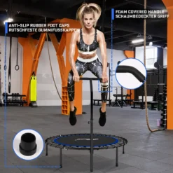 Physionics® Fitness Trampolin - Verstellbarer Griff, Ø 101 Cm, Max. 120 Kg, Klappbar, Mit Gummiseilfederung - Mini-Trampolin, Aerobic Trampolin Für Erwachsene Und Kinder, Indoor, Jumper, Rebounder -Globbervi Verkaufe 9167ff7183463632149f86a3ea181d0c