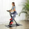 SONGMICS X Bike Heimtrainer Fitnessbike, Bis 100 Kg Fitnessfahrrad Mit Bodenmatte, 8 Magnetische Widerstandseinstellungen Zusammenklappbar Schwarz SXB11BK