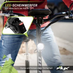 EFlux E-Scooter Street 20 - 500 W - 20 Km/h - E-Scooter Mit Straßenzulassung Klappbar - Keine Helmpflicht - 30 Km Reichweite - 36 Volt - 12 Ah Akku - Easy Fold Mechanismus - Mit Komfortablen Sitz Höhenverstellbar Und Abnehmbar - LED Scheinwerfer - EEC (COC) Zulassung Mit Versicherungskennzeichen Für Mofa Bis 25 Km/h - Scooter - Erwachsene - Elektroroller - Elektrischer Roller -Elektro - Roller - Elektroscooter - (Schwarz) -Globbervi Verkaufe 9247c43b719604446daec4ba589ce582
